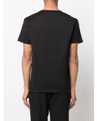 schwarzes bedrucktes T-Shirt mit einem Rundhalsausschnitt von Alexander McQueen