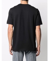 schwarzes bedrucktes T-Shirt mit einem Rundhalsausschnitt von MSGM