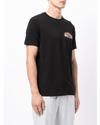 schwarzes bedrucktes T-Shirt mit einem Rundhalsausschnitt von Armani Exchange