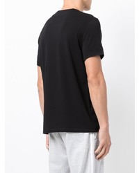 schwarzes bedrucktes T-Shirt mit einem Rundhalsausschnitt von Armani Exchange