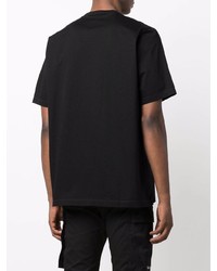 schwarzes bedrucktes T-Shirt mit einem Rundhalsausschnitt von DSQUARED2