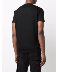 schwarzes bedrucktes T-Shirt mit einem Rundhalsausschnitt von DSQUARED2