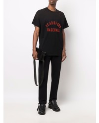 schwarzes bedrucktes T-Shirt mit einem Rundhalsausschnitt von Fear Of God