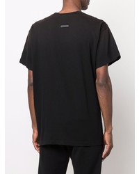 schwarzes bedrucktes T-Shirt mit einem Rundhalsausschnitt von Fear Of God