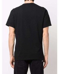 schwarzes bedrucktes T-Shirt mit einem Rundhalsausschnitt von Barbour