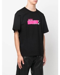 schwarzes bedrucktes T-Shirt mit einem Rundhalsausschnitt von Misbhv