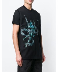 schwarzes bedrucktes T-Shirt mit einem Rundhalsausschnitt von Givenchy