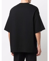 schwarzes bedrucktes T-Shirt mit einem Rundhalsausschnitt von Lanvin