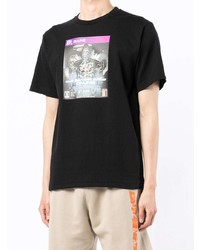 schwarzes bedrucktes T-Shirt mit einem Rundhalsausschnitt von A Bathing Ape