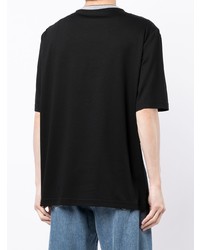 schwarzes bedrucktes T-Shirt mit einem Rundhalsausschnitt von SHIATZY CHEN