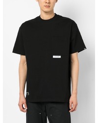 schwarzes bedrucktes T-Shirt mit einem Rundhalsausschnitt von Izzue