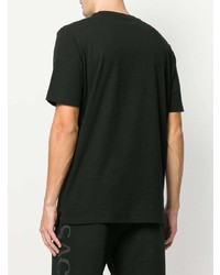 schwarzes bedrucktes T-Shirt mit einem Rundhalsausschnitt von Versace