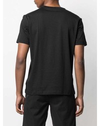 schwarzes bedrucktes T-Shirt mit einem Rundhalsausschnitt von Calvin Klein