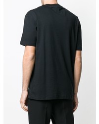 schwarzes bedrucktes T-Shirt mit einem Rundhalsausschnitt von McQ Alexander McQueen