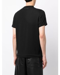 schwarzes bedrucktes T-Shirt mit einem Rundhalsausschnitt von Karl Lagerfeld