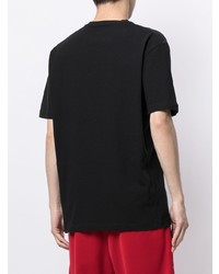 schwarzes bedrucktes T-Shirt mit einem Rundhalsausschnitt von DSQUARED2