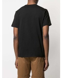 schwarzes bedrucktes T-Shirt mit einem Rundhalsausschnitt von Woolrich