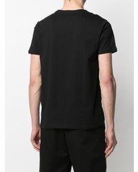 schwarzes bedrucktes T-Shirt mit einem Rundhalsausschnitt von Alpha Industries