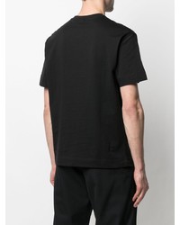 schwarzes bedrucktes T-Shirt mit einem Rundhalsausschnitt von Emporio Armani