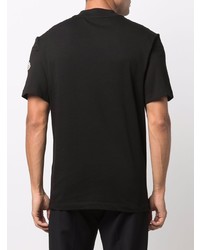 schwarzes bedrucktes T-Shirt mit einem Rundhalsausschnitt von Moncler