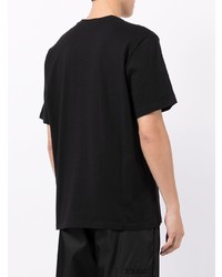 schwarzes bedrucktes T-Shirt mit einem Rundhalsausschnitt von MSGM