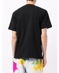 schwarzes bedrucktes T-Shirt mit einem Rundhalsausschnitt von A Bathing Ape