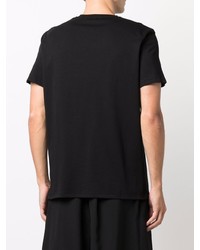 schwarzes bedrucktes T-Shirt mit einem Rundhalsausschnitt von Just Cavalli