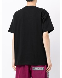 schwarzes bedrucktes T-Shirt mit einem Rundhalsausschnitt von A Bathing Ape