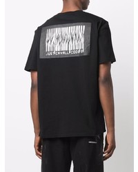 schwarzes bedrucktes T-Shirt mit einem Rundhalsausschnitt von Just Cavalli