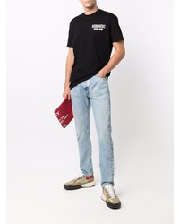 schwarzes bedrucktes T-Shirt mit einem Rundhalsausschnitt von DSQUARED2