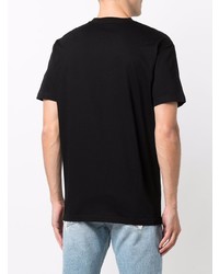 schwarzes bedrucktes T-Shirt mit einem Rundhalsausschnitt von DSQUARED2