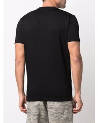 schwarzes bedrucktes T-Shirt mit einem Rundhalsausschnitt von DSQUARED2