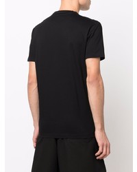 schwarzes bedrucktes T-Shirt mit einem Rundhalsausschnitt von DSQUARED2