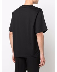 schwarzes bedrucktes T-Shirt mit einem Rundhalsausschnitt von Dolce & Gabbana