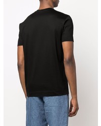 schwarzes bedrucktes T-Shirt mit einem Rundhalsausschnitt von Emporio Armani