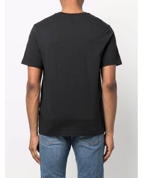 schwarzes bedrucktes T-Shirt mit einem Rundhalsausschnitt von Levi's