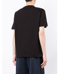 schwarzes bedrucktes T-Shirt mit einem Rundhalsausschnitt von Ea7 Emporio Armani