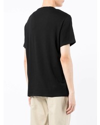 schwarzes bedrucktes T-Shirt mit einem Rundhalsausschnitt von Armani Exchange