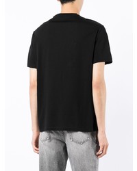 schwarzes bedrucktes T-Shirt mit einem Rundhalsausschnitt von Armani Exchange