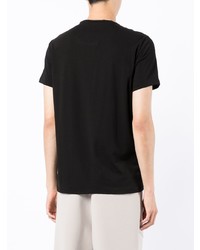 schwarzes bedrucktes T-Shirt mit einem Rundhalsausschnitt von Armani Exchange