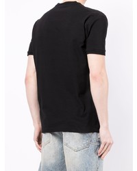 schwarzes bedrucktes T-Shirt mit einem Rundhalsausschnitt von DSQUARED2