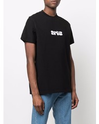 schwarzes bedrucktes T-Shirt mit einem Rundhalsausschnitt von ARTE