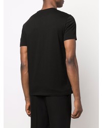 schwarzes bedrucktes T-Shirt mit einem Rundhalsausschnitt von Armani Exchange