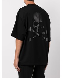 schwarzes bedrucktes T-Shirt mit einem Rundhalsausschnitt von Mastermind World