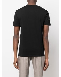 schwarzes bedrucktes T-Shirt mit einem Rundhalsausschnitt von Emporio Armani