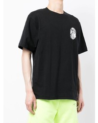 schwarzes bedrucktes T-Shirt mit einem Rundhalsausschnitt von A Bathing Ape