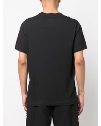 schwarzes bedrucktes T-Shirt mit einem Rundhalsausschnitt von Nike