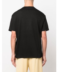 schwarzes bedrucktes T-Shirt mit einem Rundhalsausschnitt von Armani Exchange