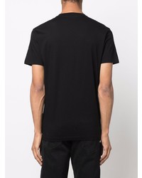 schwarzes bedrucktes T-Shirt mit einem Rundhalsausschnitt von DSQUARED2