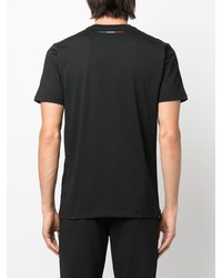 schwarzes bedrucktes T-Shirt mit einem Rundhalsausschnitt von Automobili Lamborghini